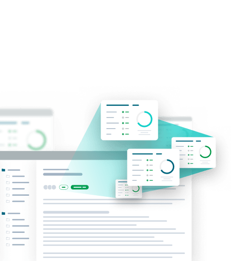 Qlik Cloud Analytics text on a green background with related product visuals below
