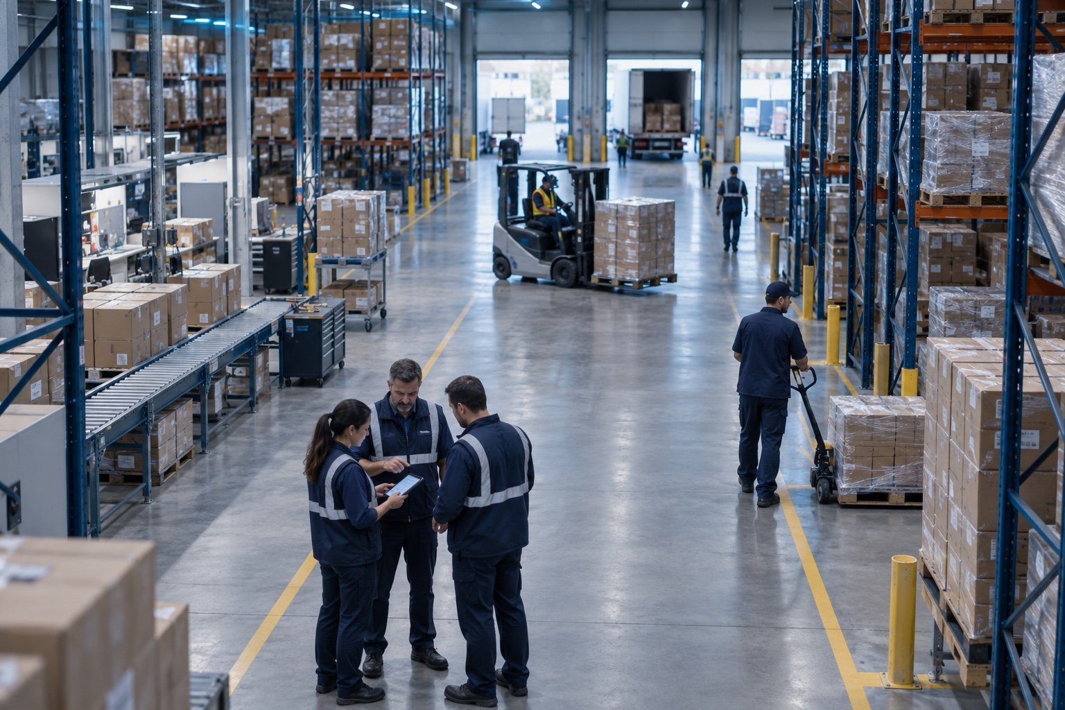 Operaciones de inventario en un centro de distribución